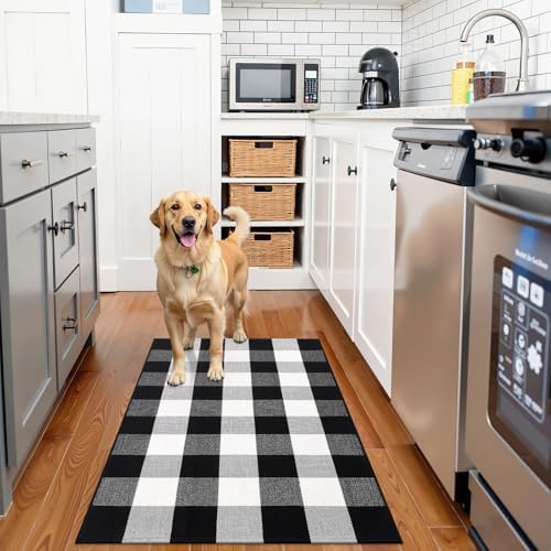 OLANLY Fall Door Mat, Buffalo Plaid Rug - Image 3
