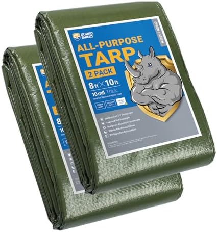 GUARD SHIELD Tarps Heavy Duty Waterproof 8x10 Feet Green Poly Tarp Cover by GUARDSHIELD