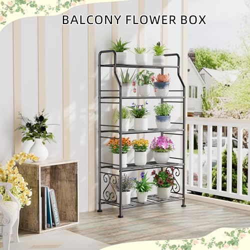 GIOTORENT Plant Stand Outdoor Indoor 5 Tier Metal Waterproof - Image 5