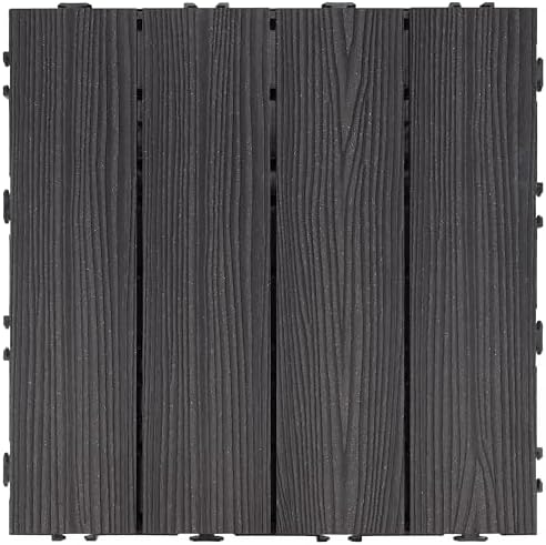 Design House Square Deck Tile, Modern Ebony - Image 2