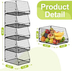 Jakyitvi 5 Pack XXL Stackable Wire Storage Basket, Extra Large Capacity Pantry - Image 7