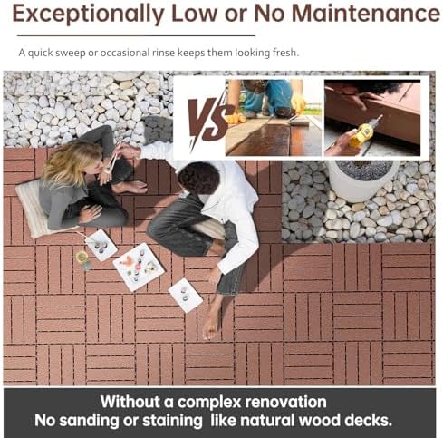 EchoDeck Interlocking Deck Tiles, 9 Pack Deck Tiles Interlocking Outdoor All - Image 7