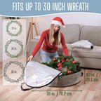 VENO 4 Pack Summer Wreath Storage Container, 30 Inch Clear Wreath Bag, - Image 2