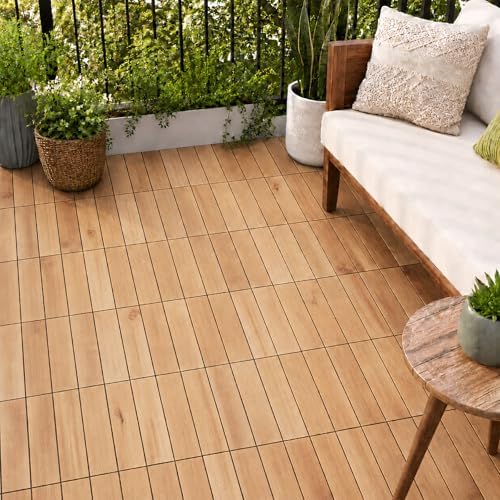 Teak Deck Tiles Interlocking Outdoor Flooring by 3rdStreetInn