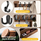 Solid Wood Wall Mounted Coat Rack - Image 5