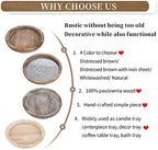 Hanobe Round Wood Decorative Tray: Rustic Wooden Tray - Image 6