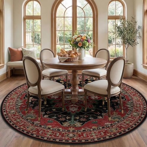RELEANY Washable Area Rug, Round 7ft by RELEANY