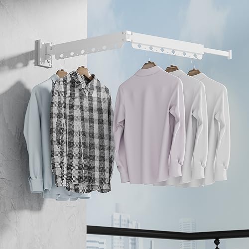 wall Mounted Clothes Drying Folding Hanger Rack - Image 4