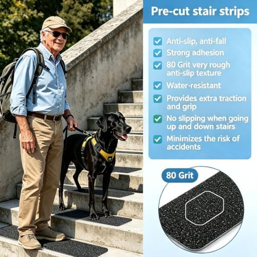 Non-Slip Stair Treads 6 x 24 inch 3-Pack Outdoor Grip Tape - Image 4