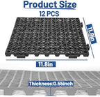 12Pcs Drainage Interlocking Floor Tiles 11.8" x 11.8", Modular Interlocking - Image 2