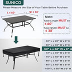 SUNICO Outdoor Table Covers Waterproof Rectangle 60x38x6in - Image 2