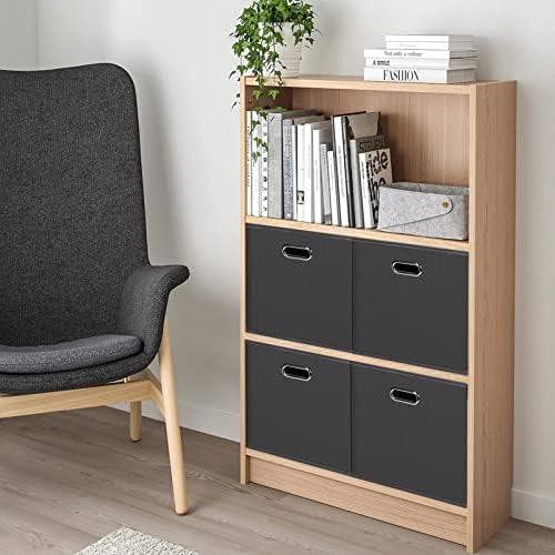 Black Foldable Storage Cubes Bins, Fabric Storage Box Cubes Organizer Baskets - Image 4