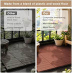 Composite Interlocking Deck Tiles Outdoor, 9 Pack - Image 4
