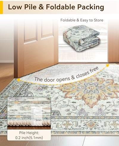 RELEANY Washable Area Rug, Runner 2'6"x12' - Image 4