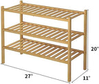 ROMGUAR CRAFT 3 Tier Bamboo Shoe Rack - Image 3