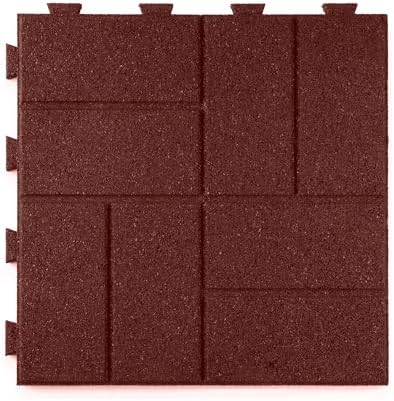 Playsafer Brick Rubber Interlocking Tiles | 16 X 16 | Easy Install by Playsafer
