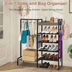 Shoe Rack for Entryway, 2-in-1 Shoe and Purse Rack - Image 3