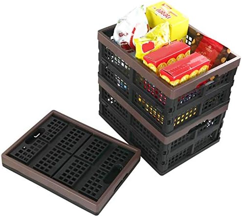 Kekow 15 L Black Plastic Collapsible Storage Basket, Folding Crates Storage - Image 5