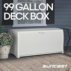 Suncast 99 Gallon Wicker Horizontal Outdoor Deck Box - Image 3