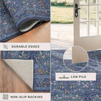 Dark Blue Washable 2x8 Runner Rugs Non Slip - Image 5