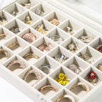 Coward Ring Earring Jewelry Organizer Box, 35 Grids Dustproof Display Holder - Image 2