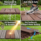 44 PCS 12"x12" Interlocking Deck Tiles - Image 4
