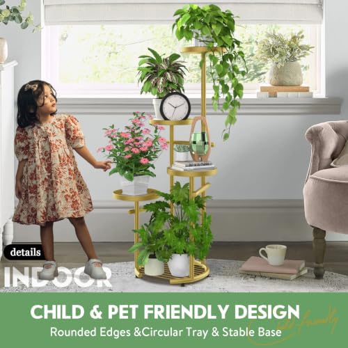 TOSKING Tall 5-Tier Round Metal Corner Plant Stand Indoor - Image 7