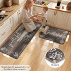 HEBE Anti Fatigue Kitchen Mat Set of 2, Cushioned Kitchen Mats - Image 2