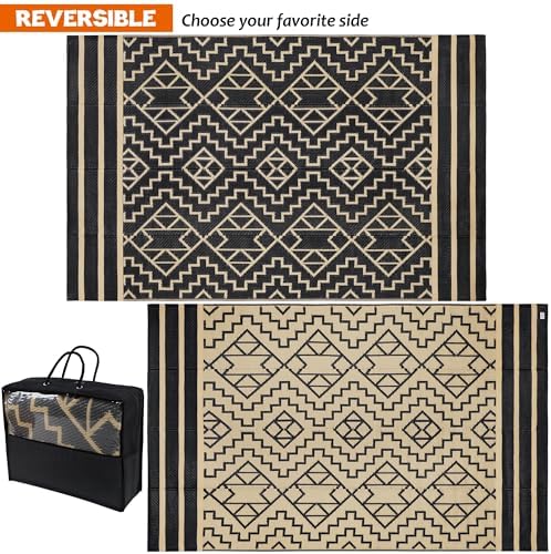 SAND MINE Reversible Mats, Plastic Straw Rug, Modern Area Rug, Large Floor Mat - Image 3