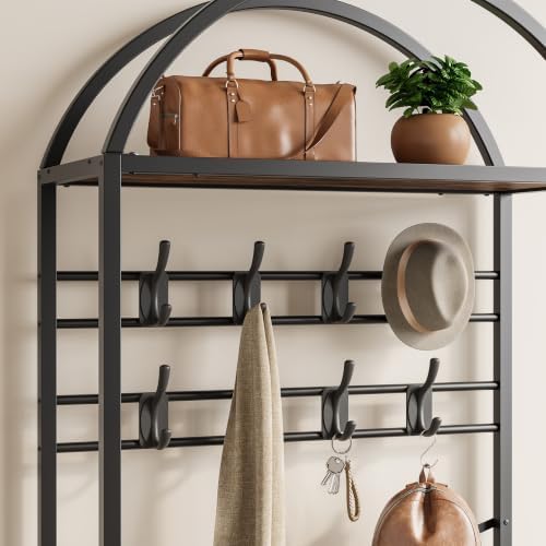 Garvee Coat Rack with Shoe Storage, 16 Hooks, Entryway Organizer - Image 4