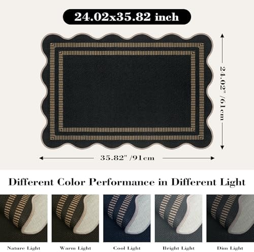 Easy Jute Outdoor Mats for Front Door, 2x3 Small Washable Kitchen Rugs - Image 2