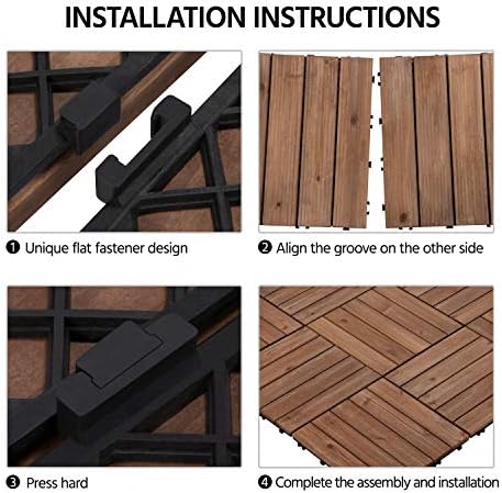 Yaheetech 11PCS Interlocking Deck Tiles Outdoor Patio Floor - Image 4