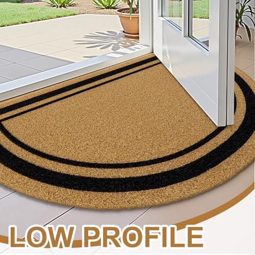 OLANLY Half Circle Door Mat 30x17, Low Profile Doormat - Image 4