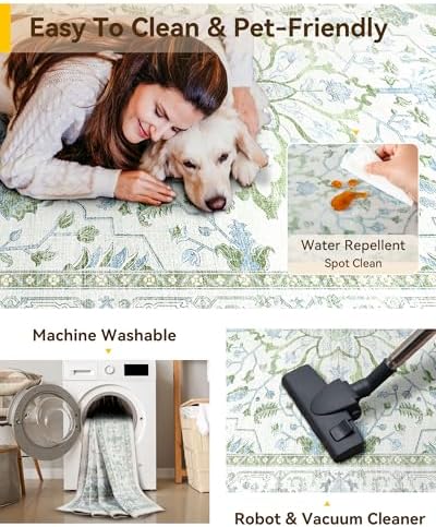 RELEANY Washable Area Rug, Square 10'x10' - Image 3