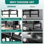 Clothes Rack with Shelves, Double Rods Clothing Rack - Image 4