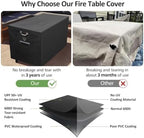 QH.HOME Fire Pit Cover Rectangular 52", 600D Heavy Duty 100% Waterproof - Image 4