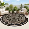 Bsmathom Waterproof Outdoor Rug, 6ft Round by Bsmathom