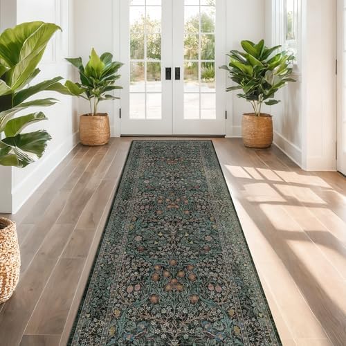 Dark Green 3x10 ft Extra Long Wide Runner Rug - Image 5