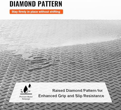 VEVOR Diamond-Plate Rubber Flooring Roll, 3 mm x 4 ft x 8 ft Floor Mat - Image 4