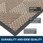 Smiry Front Door Mat Outside Entrance, Low Profile Rubber Doormat - Image 4