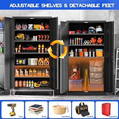 GAIOUS 79" Tall Metal Storage Cabinet - Image 4