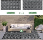 GENIMO Outdoor Rug, Waterproof Plastic Rugs 8'x16' - Image 2