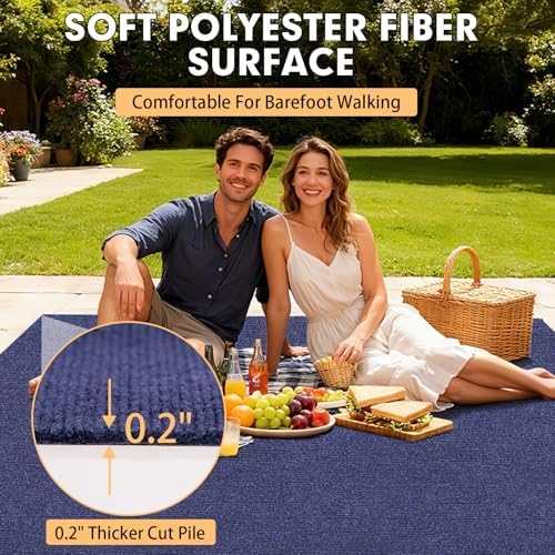 Grefinity Marine Carpet, 5 FT x 20 FT Deep Blue Indoor Outdoor Carpet - Image 4