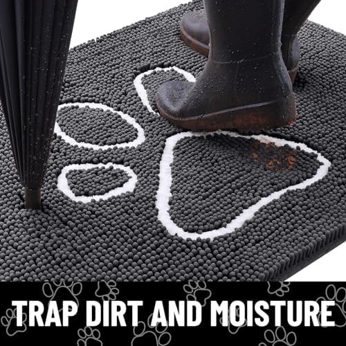 Smiry Dog Door Mat for Muddy Paws, Absorbent Non Slip Dirt Trapper - Image 2