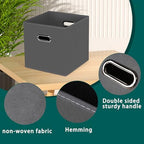 Black Foldable Storage Cubes Bins, Fabric Storage Box Cubes Organizer Baskets - Image 7