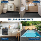 12" x 12" Drainage Interlocking Floor Tiles, 50 Pack – Soft PVC Non-Slip - Image 6
