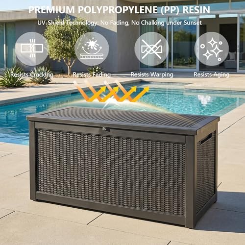 Outdoor Storage Box, 320 Gallon Waterproof Deck Box - Image 4