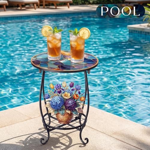 Cinnvoice Outdoor Side Table Small End Patio Porch Table - Image 6