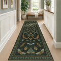 Dark Green 3x10 Extra Long Runner Rugs by HazoHaus