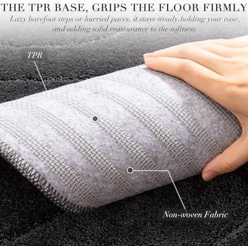BSICPRO Large Bathroom Rugs Runner, 22x47 Scalloped Bath Mats - Image 2